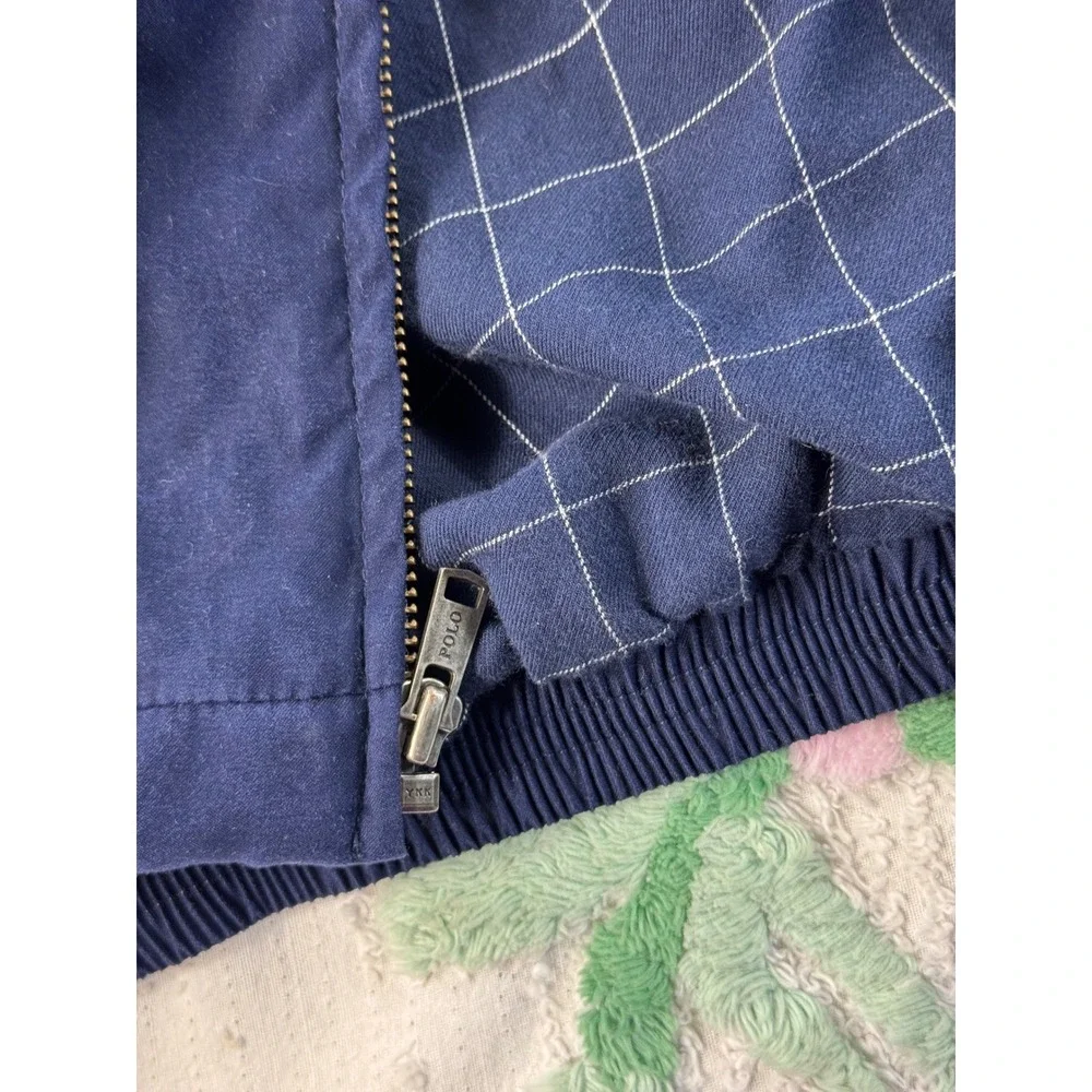 Vintage 90s Polo Ralph Lauren Harrington Jacket XXL Blue Y2K Windbreaker Navy